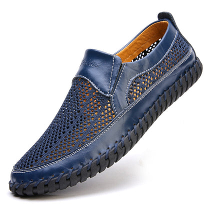 【38-48】👞Nowe męskie buty ze skóry siatkowej na wiosnę i lato 3924294