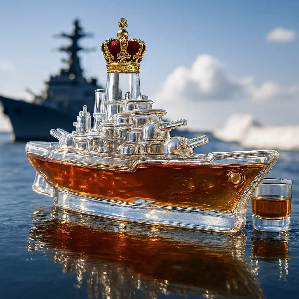 🚢 Zestaw butelek whisky z zabawnymi wzorami | Buteleczki whisky Submarine | Oryginalne prezenty i stylowa dekoracja do baru