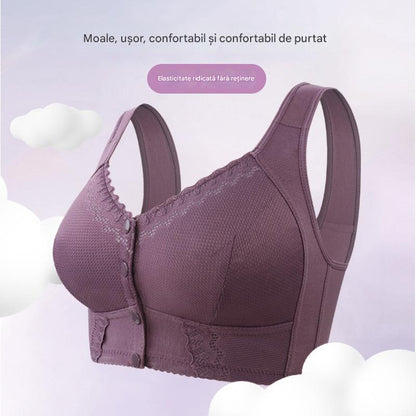 🎁（3 szt）💕🎁【45kg-155kg】Oversized oddychający biustonosz z miękkiej bawełny, zapinany z przodu na guziki