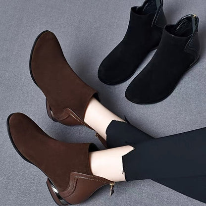 🔥 49% zniżki na jesień i zimę 2024 nowe buty Martin z okrągłym noskiem na niskim obcasie, na krótkim obcasie, kaszmirowa skóra bydlęca [35-41]-3746877