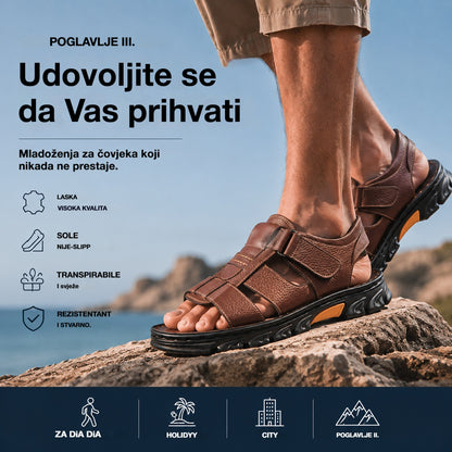 🔥👟 (50% POPUSTA)【Veličina 38 ~ 44】 Ručno izrađene mekane kožne neklizajuće sandale za plažu za muškarce
