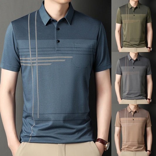 👔【Wyprzedaż magazynowa】【M-4XL】Męska koszulka polo z krótkim rękawem i prążkowanym kołnierzykiem