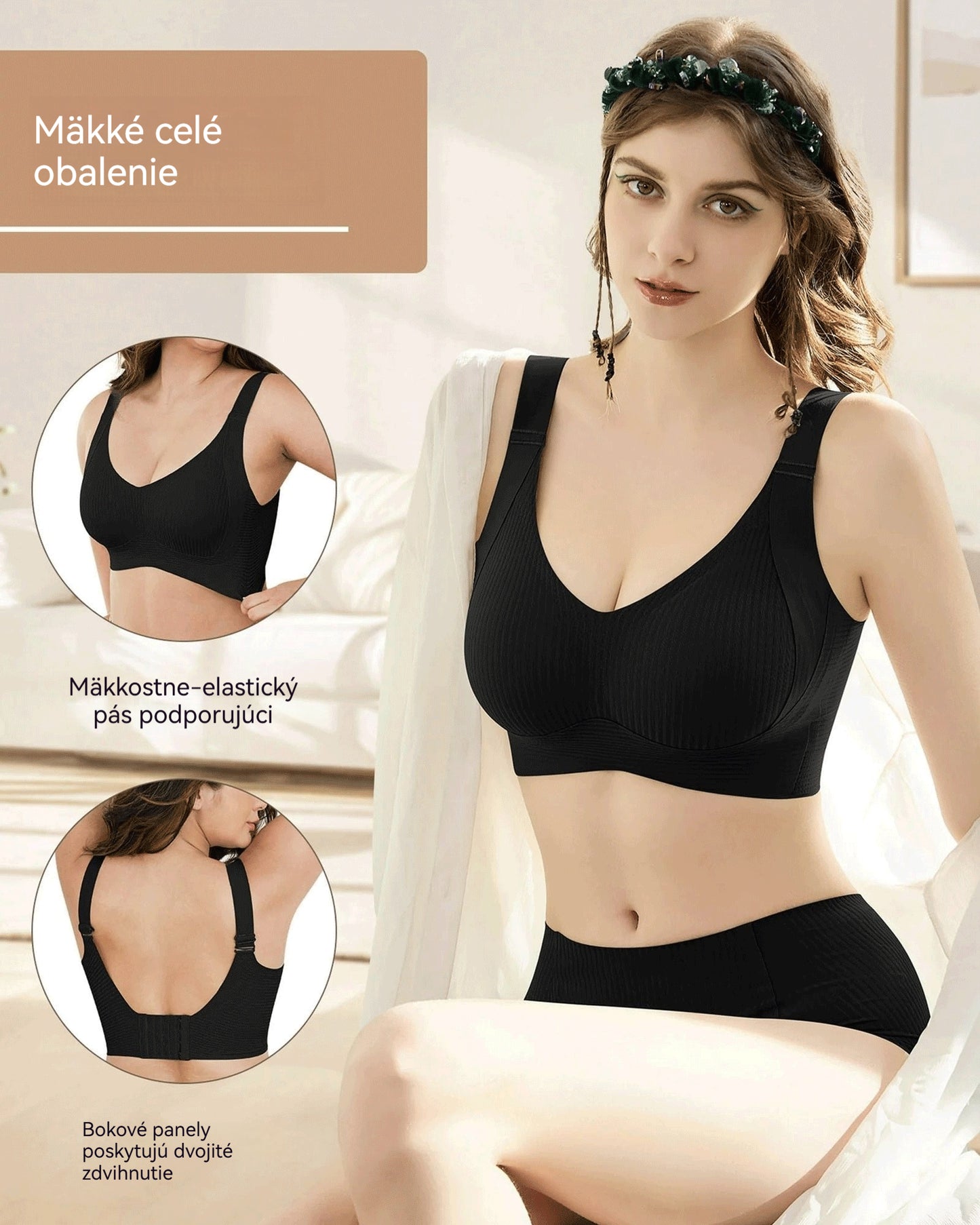 😍【Sada 4 ks】Dámska bezšvová podprsenka bez kostice ❤️【40–95 kg】