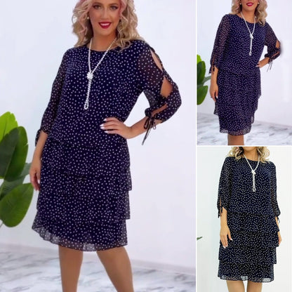 👗💖[Nový produkt] 🥰 🛒[S-5XL] Nové elegantné voľné bodkované šaty z roku 2025, voľné a pohodlné