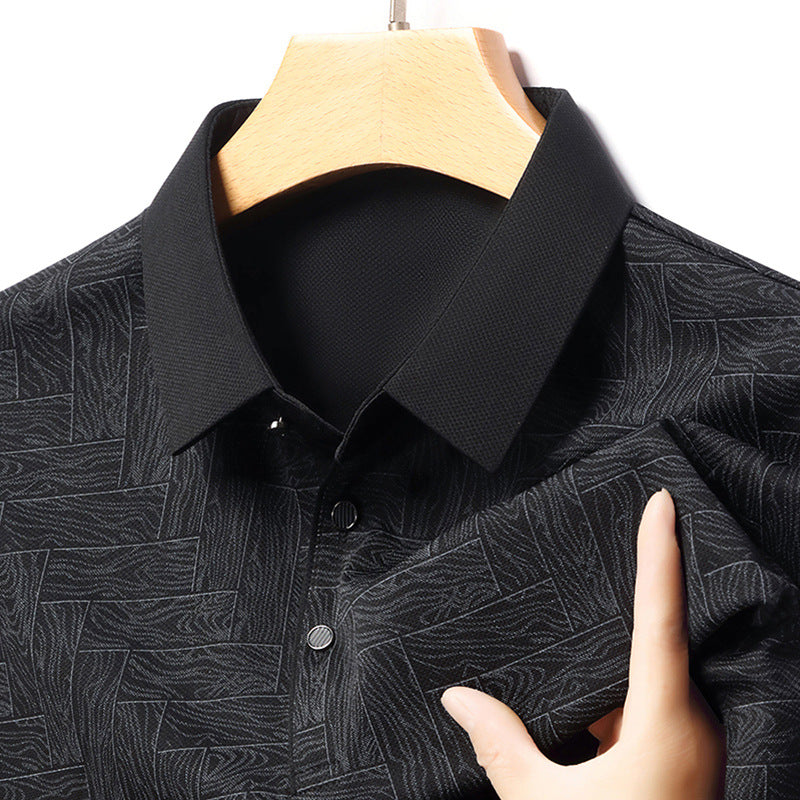 🔥【M-4XL】👔2025 Nowa modna męska koszulka POLO z krótkim rękawem w pask✨jedwabna gładkoś✨wygodna i oddychająca