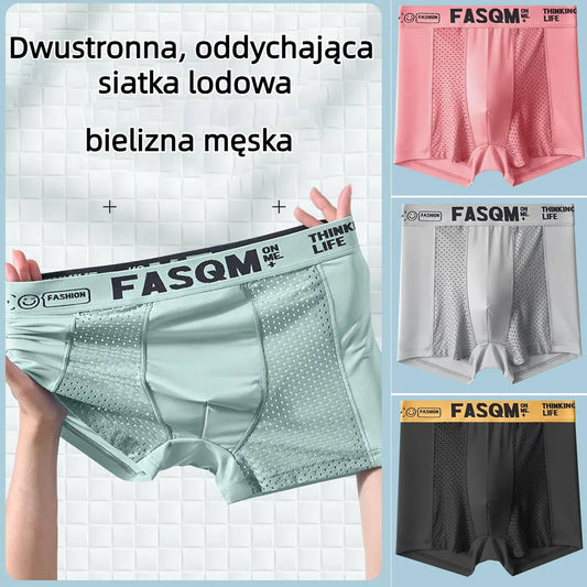 (Kup jeden, a otrzymasz pięć) Letnie męskie bokserki oddychające lodowym jedwabiem_3617096