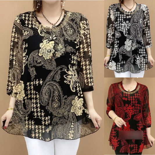 PROMOCJA 50% Nowa letnia bluzka damska 2025 rozmiary XL-6XL Elastyczny model korygujący sylwetkę