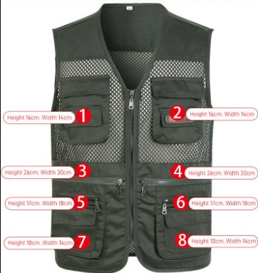 Jednostavan funkcionalni prsluk s više džepova🔥【XL-4XL】