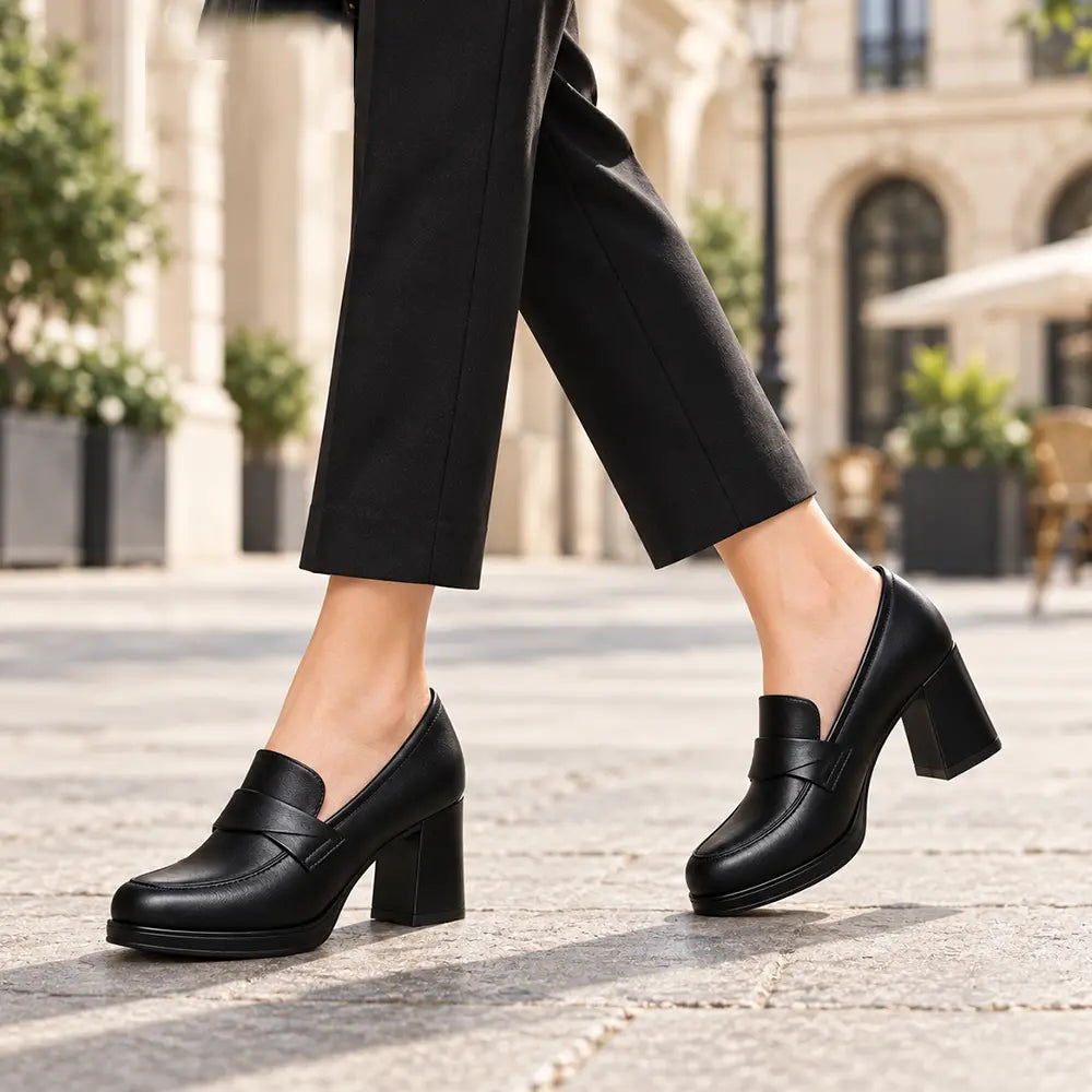 ✨🛒 Veličine 35–40✨🥿Crne niske cipele s masivnim potplatom.