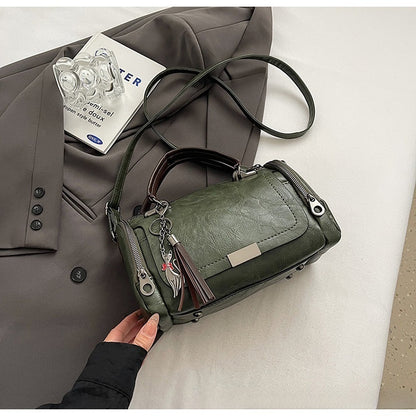 2026 Dámska crossbody taška — retro dizajn s strapcami, jednoliate patchwork prevedenie