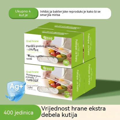 Zadebljana verzija, 4 kutije (ukupno 400 komada) antibakterijske elastične navlake za konzerviranje hrane; jednokratne vrećice za zaštitu od hrane