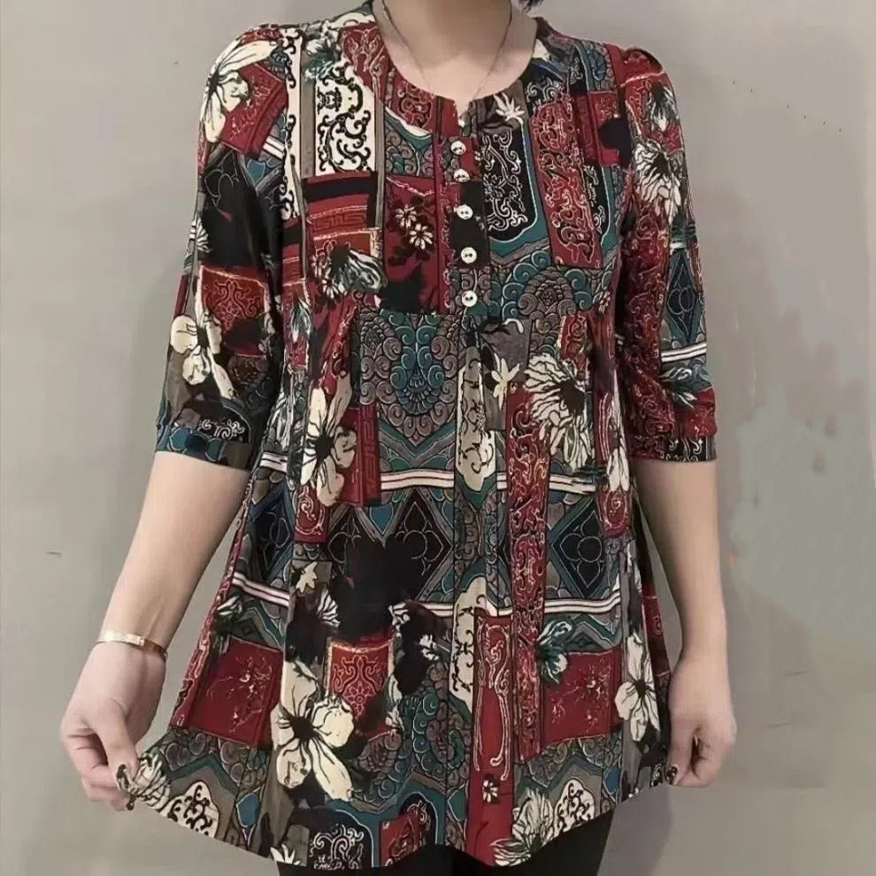 【30% ZNIŻKI】🔥🍁【XL-5XL】Wiosenny nowy super elastyczny top z szyfonu w dużym rozmiarze
