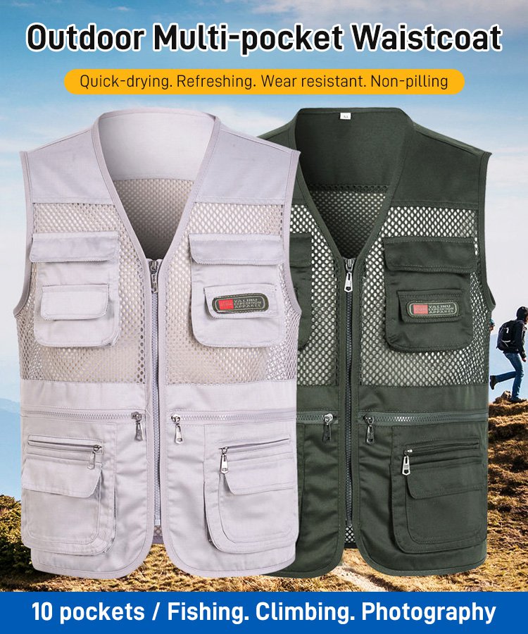 🔥 Praktyczna kamizelka z wieloma kieszeniami, dostępne rozmiary XL-4XL