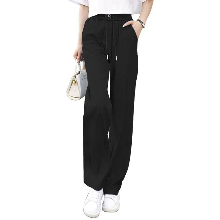 ❤️👖【S-3XL】2025 ice silk jeansy z wysokim stanem i szerokimi nogawkami spodnie casualowe proste spodnie, wygodne i oddychające