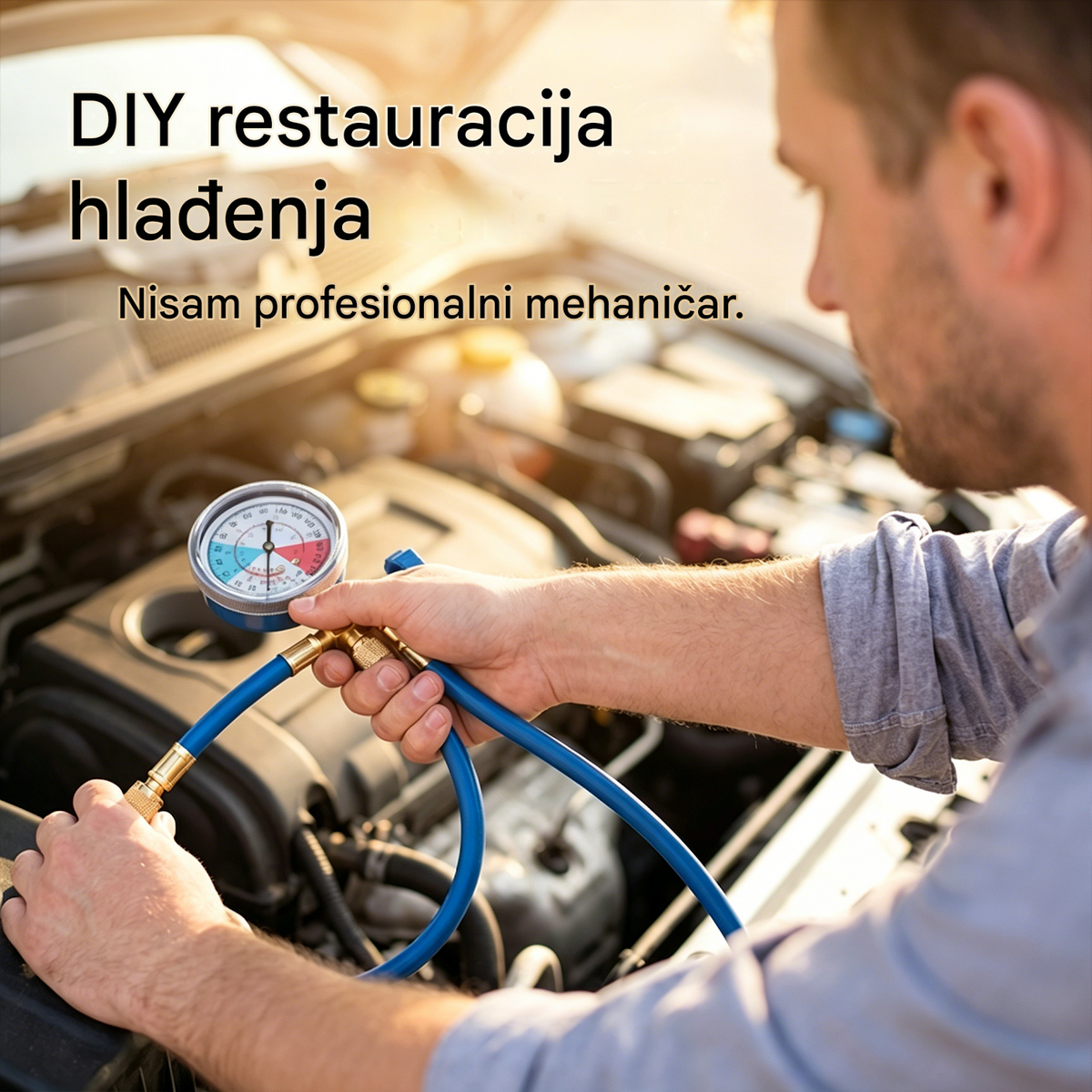 🔧❄️ Crijevo za punjenje rashladnog sredstva R134a s manometrom – Nepropusno, lako očitljivo i kompatibilno s automobilima, kamionima ili kućnim klima uređajima – Sigurno DIY punjenje 🚗