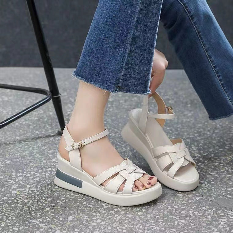 💞【45% popusta】【Veličine 35-40】Nove sandale s platformom od prave kože