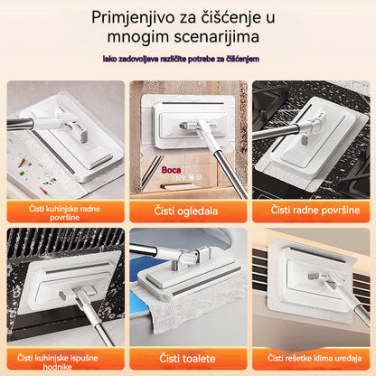 🔥【4-dijelni set】Višenamjenski mop s kopčom za krpu, novi kućni mop bez potrebe za pranjem