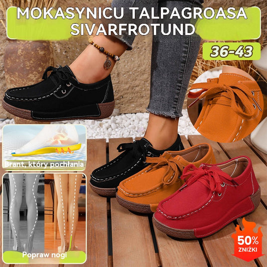🔥🌞【50% zniżki!】Damskie buty na platformie z okrągłym noskiem – wygodne, stylowe i zapewniające wsparcie stóp