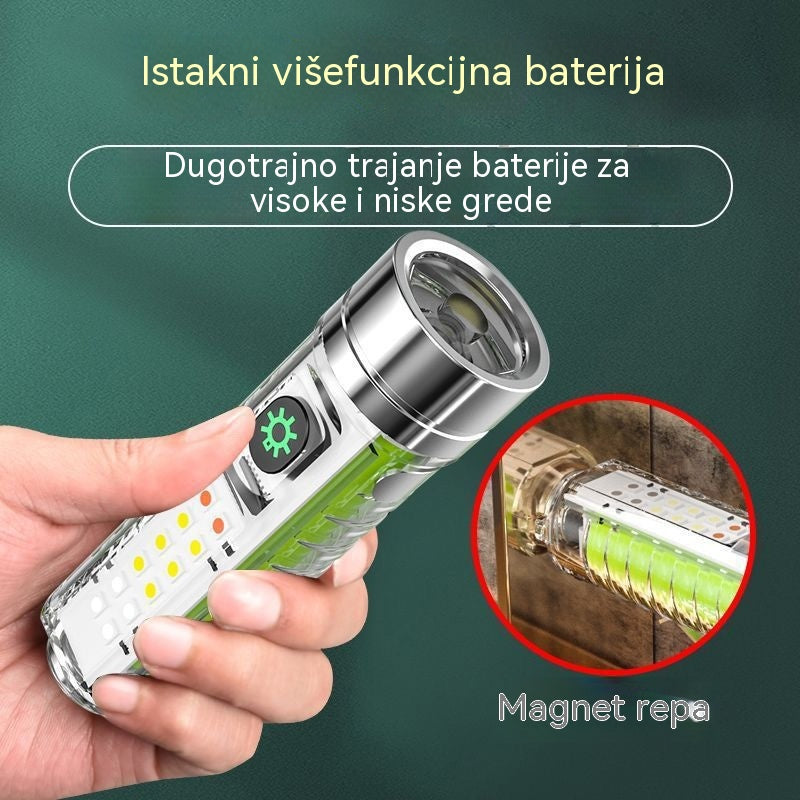 👍👍Kompaktna, visokointenzivna svjetiljka s višenamjenskim bočnim svjetlom, brzim punjenjem tipa C, prenosivošću i ultra dugotrajnom baterijom.