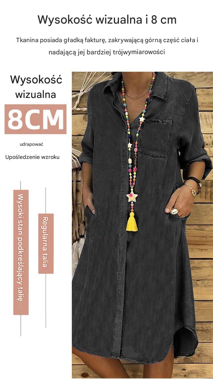 💖【Nowa promocja produktu】👗🌾2025 Lato Nowa przyjazna dla skóry miękka damska sukienka jeansowa Swobodna prosta sukienka