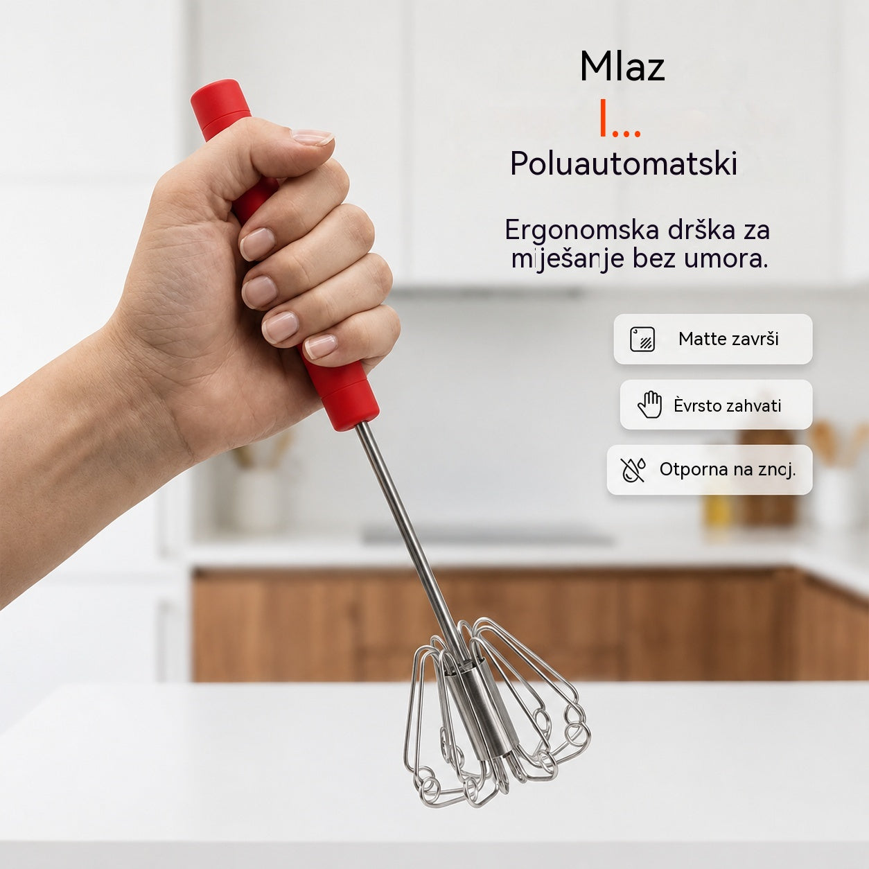 🥳Kupite 1, dobijte 1 gratis💞💪 50% popusta! Poluautomatska ručna pjenjača za jaja: pritisnite i zavrtite - nije potrebna struja. Pjenjača za jaja i vrhnje u sekundama. Nježno za vaša zapešća! ✨🧁