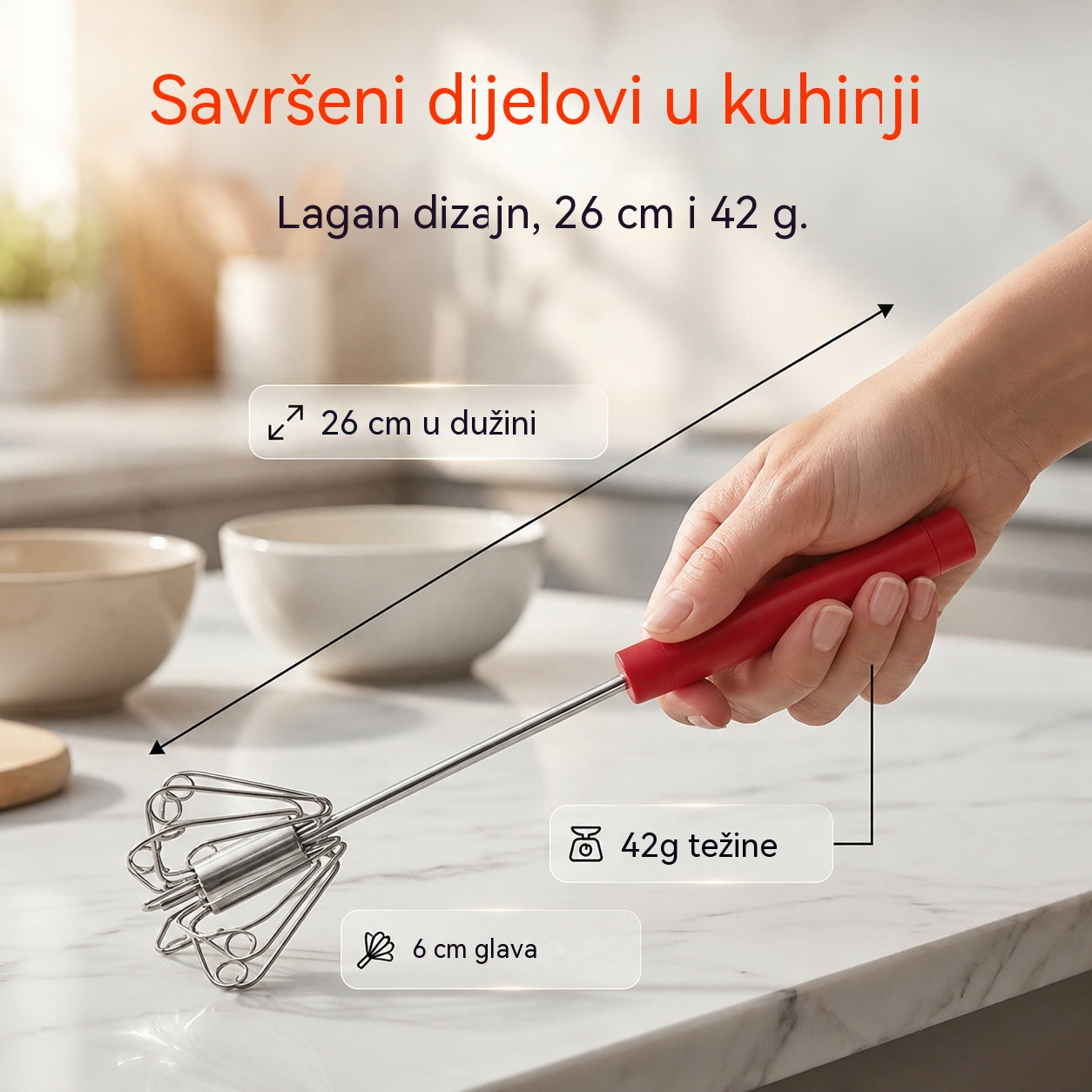 🥳Kupite 1, dobijte 1 gratis💞💪 50% popusta! Poluautomatska ručna pjenjača za jaja: pritisnite i zavrtite - nije potrebna struja. Pjenjača za jaja i vrhnje u sekundama. Nježno za vaša zapešća! ✨🧁