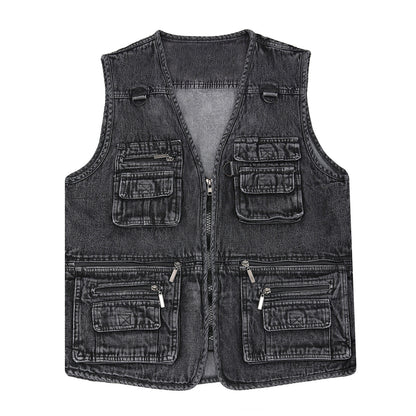 🔥50% OFF【XL-7XL】2025 Męska kamizelka dżinsowa z wieloma kieszeniami