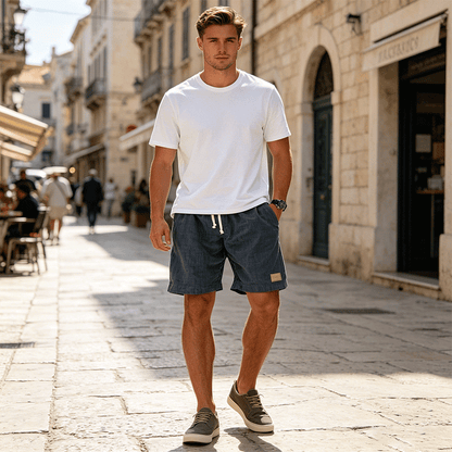 ⏳🔥【Ostatni dzień -50%】👖【S-5XL】【55-110 kg】Męskie casualowe szorty 2026 z efektem lnu i sznurkiem (duże rozmiary).