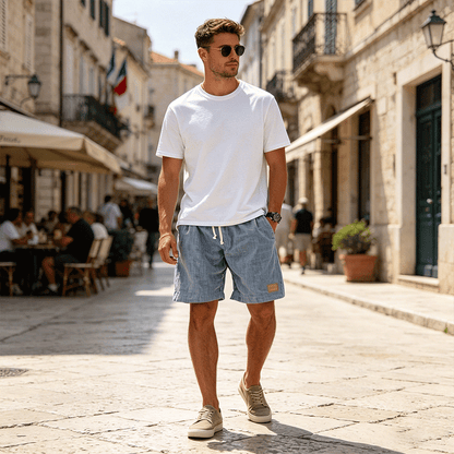 ⏳🔥【Ostatni dzień -50%】👖【S-5XL】【55-110 kg】Męskie casualowe szorty 2026 z efektem lnu i sznurkiem (duże rozmiary).