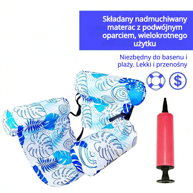 💦📢 Składany pływający materac z oparciem