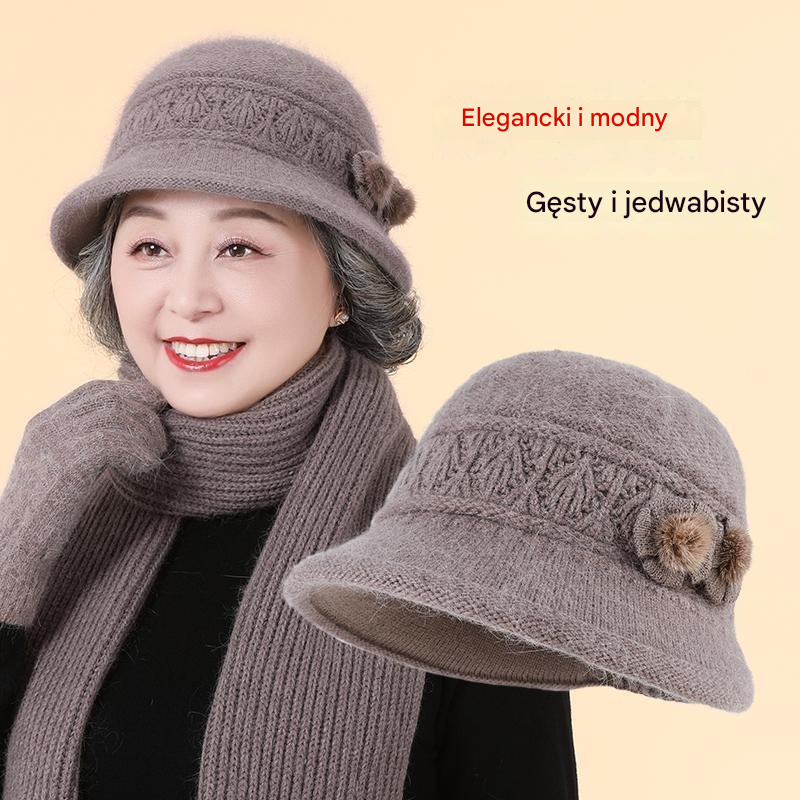 🧶Czapka + szalik🧶 Ciepły towarzysz na zimę: ciepła dziergana czapka