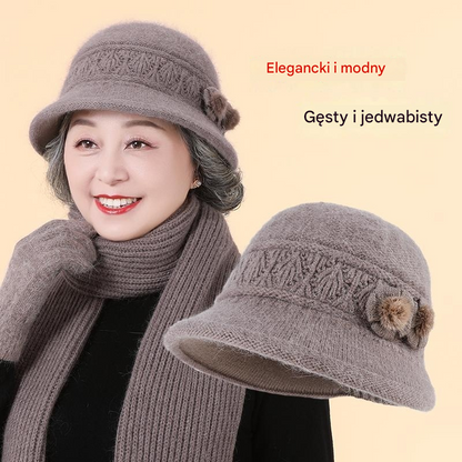 🧶Czapka + szalik🧶 Ciepły towarzysz na zimę: ciepła dziergana czapka