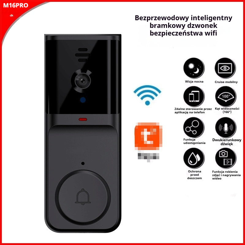 🔥【Promocja – bezpośrednia obniżka 120 zł】🔥 Bezprzewodowa kamera do dzwonka: 1080P, kąt widzenia 170°, ekran 4,3 cala, wodoodporność IPX65, tryb nocny