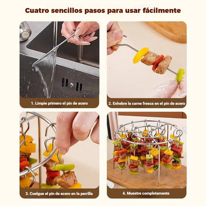 Wyjmowany ruszt do grilla, okrągły wiszący ruszt do grilla ze stali nierdzewnej