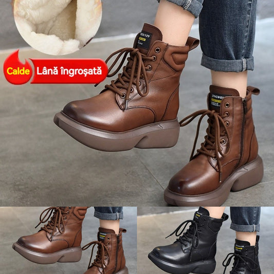 ❣️Ograniczona oferta z 43% zniżką 👢【35-40】Nowa kolekcja na zimę 2024 - modna damska skórzana martensy z ociepleniem - miękkie i wygodne--3829667