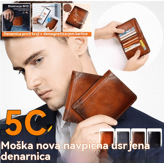 Kupite eno, eno dobite brezplačno! 👝✨ Nova moška denarnica iz pravega usnja z zaščito pred krajo