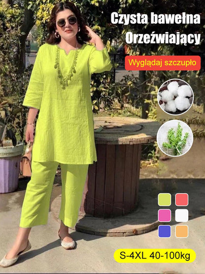 【40-100 KG】2024 Nowe garnitury letnie o temperamencie/dojazdy do pracy z bawełny lnianej 3632910