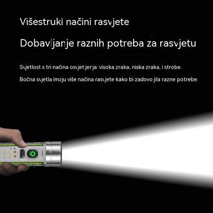 👍👍Kompaktna, visokointenzivna svjetiljka s višenamjenskim bočnim svjetlom, brzim punjenjem tipa C, prenosivošću i ultra dugotrajnom baterijom.