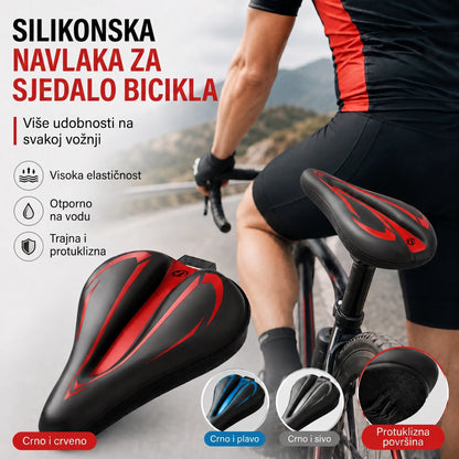 🚲Navlaka za sjedalo brdskog bicikla, izrađena od debele, vodootporne, ultra mekane silikonske kože.