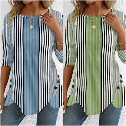 🔥【Ograničeno vrijeme 38% popusta】【S-3XL】Nova proljetna ženska prugasta bluza s printom