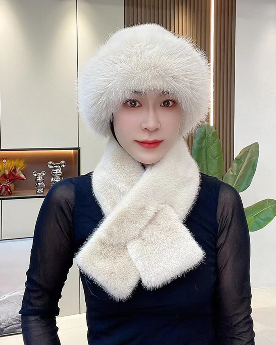 🔥【Бестселър! Ограничена оферта с 42% отстъпка】Нова 2025: дамски, удебелен, топъл и ветроустойчив [модерен зимен шал + плюшена шапка] ✅