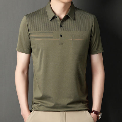 👔【Wyprzedaż magazynowa】【M-4XL】Męska koszulka polo z krótkim rękawem i prążkowanym kołnierzykiem