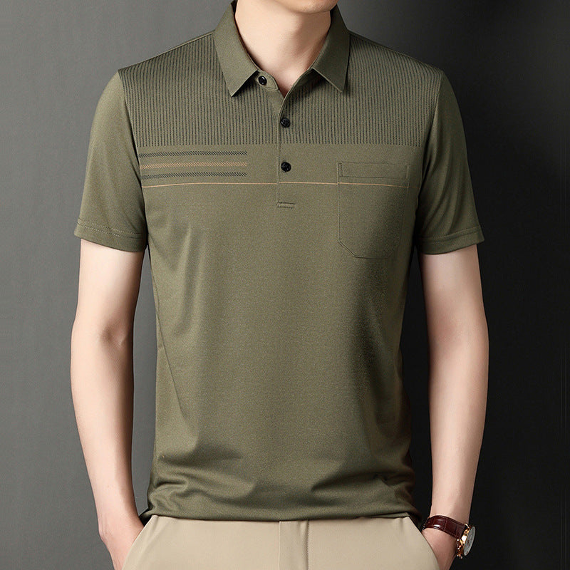 👔【Wyprzedaż magazynowa】【M-4XL】Męska koszulka polo z krótkim rękawem i prążkowanym kołnierzykiem