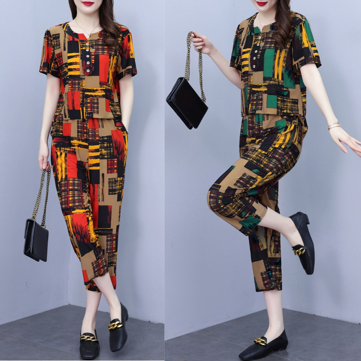 🎀🎀【Oferta ograniczona czasowo】🌹👗2025 nowy fajny i wygodny swobodny damski dwuczęściowy garnitur uniwersalny damski garnitur