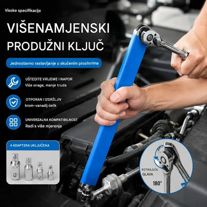 🔧✨【【5 komada po setu】 Podesivi višenamjenski izvlačivi ključ — dvostrani, štedi napor i doseže teško dostupna mjesta