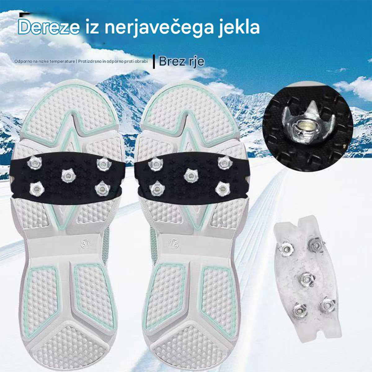 👴🚶🏔️Kupite 1, dobite 1 gratis🔥Nevidne rokavice z derezami s petimi zobmi, protizdrsne, primerne za pohodništvo in alpinizem po snegu