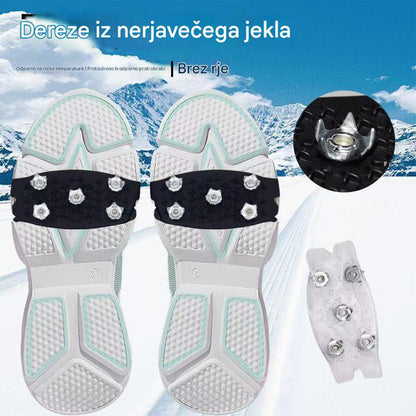 👴🚶🏔️Kupite 1, dobite 1 gratis🔥Nevidne rokavice z derezami s petimi zobmi, protizdrsne, primerne za pohodništvo in alpinizem po snegu