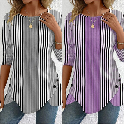 🔥【Ograničeno vrijeme 38% popusta】【S-3XL】Nova proljetna ženska prugasta bluza s printom