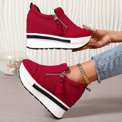 Oferta limitowana💥Buty damskie 2025 z bocznym zamkiem i grubą podeszwą z płótna