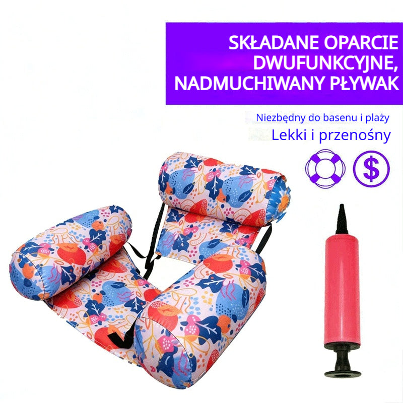 💦📢 Składany pływający materac z oparciem